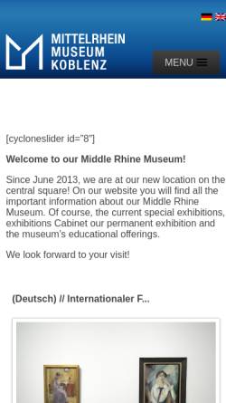 Vorschau der mobilen Webseite www.mittelrhein-museum.de, Mittelrhein-Museum