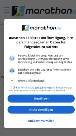 Vorschau der mobilen Webseite www.marathon.de, Marathon Veranstaltungen in Deutschland