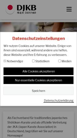 Vorschau der mobilen Webseite www.djkb.com, Deutscher JKA-Karate-Bund e.V.