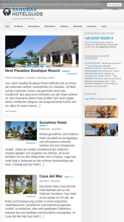 Vorschau der mobilen Webseite www.sansibar-hotels.de, Sansibar Hotelguide