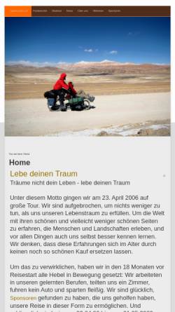 Vorschau der mobilen Webseite www.globecyclers.de, Tandem-Weltreise