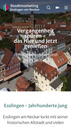 Vorschau der mobilen Webseite www.esslingen-marketing.de, Esslinger Stadtmarketing & Tourismus GmbH (EST)