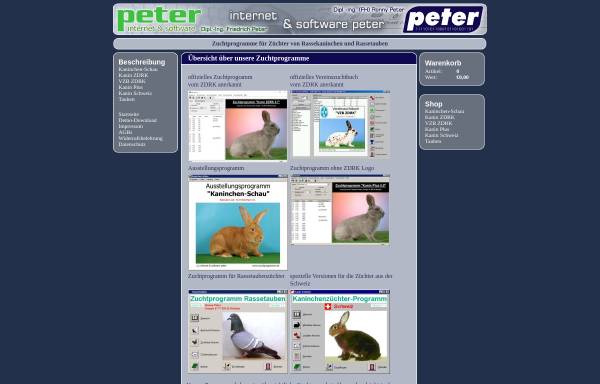 Vorschau von www.zuchtprogramme.de, Internet & Software Peter, Dipl.-Ing. Friedrich Peter