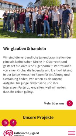 Vorschau der mobilen Webseite katholische-jugend.at, Katholische Jugend der Erzdiözese Wien