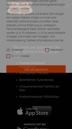 Vorschau der mobilen Webseite taxi68.de, Taxi Frankfurt TIV