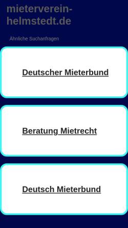 Vorschau der mobilen Webseite www.mieterverein-helmstedt.de, Mieterverein Helmstedt-Schöningen u. Umgebung e.V.