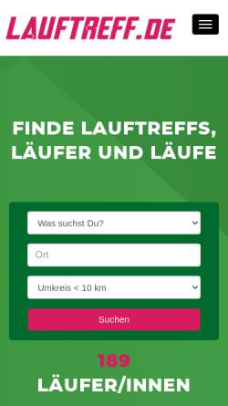 Vorschau der mobilen Webseite www.lauftreff.de, Der virtuelle Lauftreff