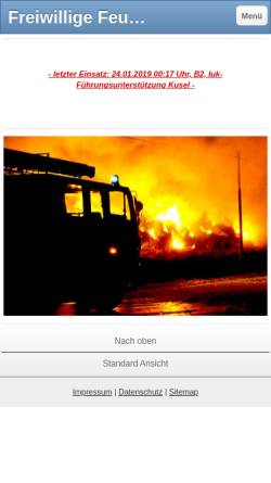 Vorschau der mobilen Webseite fflauterecken.jimdo.com, Freiwillige Feuerwehr Lauterecken