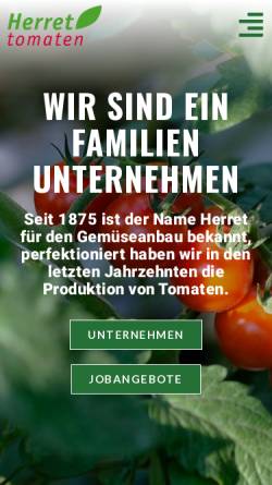 Vorschau der mobilen Webseite www.herret.at, Herret Gemüse Vertriebs GmbH