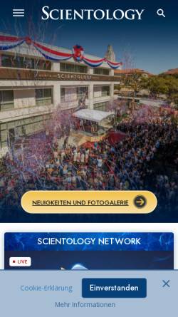 Vorschau der mobilen Webseite www.scientology.de, Scientology Kirche