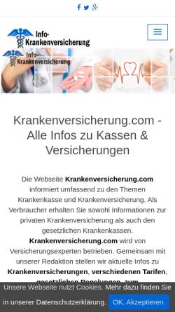 Vorschau der mobilen Webseite krankenversicherung.com, Dipl.-Math. Eduard Maier