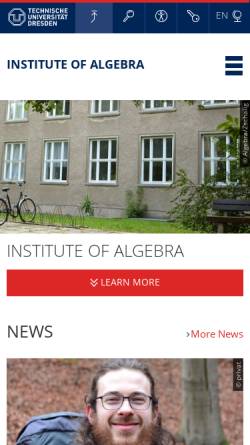 Vorschau der mobilen Webseite tu-dresden.de, Institut für Algebra der Technischen Universität Dresden