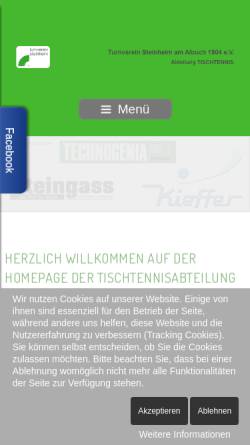 Vorschau der mobilen Webseite tischtennis-steinheim.de, TV Steinheim Tischtennisabteilung