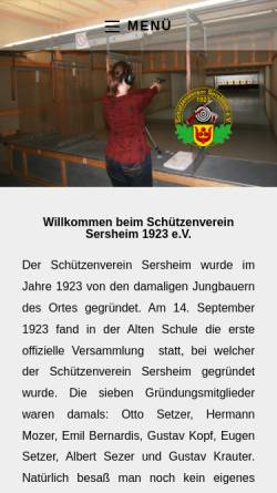 Vorschau der mobilen Webseite www.svsersheim.de, Schützenverein Sersheim 1923 e.V.