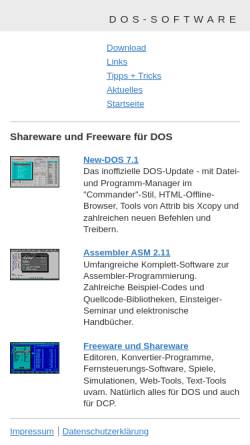 Vorschau der mobilen Webseite www.dosware.de, DOS-Software.de