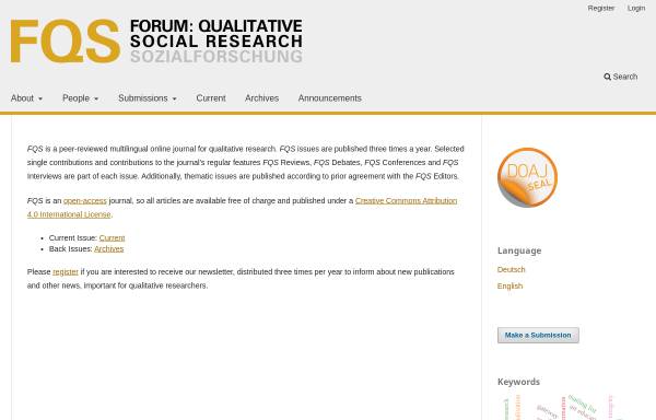 Vorschau von www.qualitative-research.net, Forum Qualitative Sozialforschung