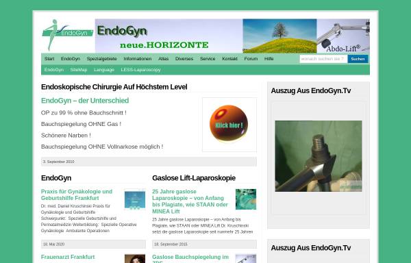 Vorschau von www.endogyn.de, Institut für endoskopische Gynäkologie