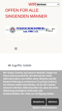 Vorschau der mobilen Webseite www.polizeichor-hamburg.de, Polizeichor Hamburg