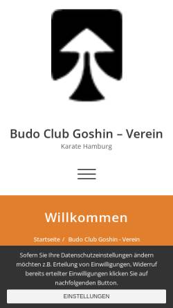 Vorschau der mobilen Webseite goshin.de, Budo Club Goshin e.V.