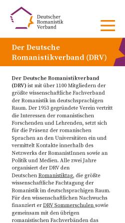 Vorschau der mobilen Webseite www.deutscher-romanistenverband.de, Deutscher Romanistenverband