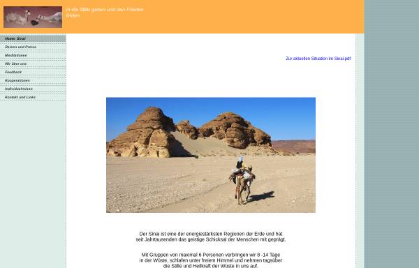 Vorschau von www.wuestenmeditation.de, Meditationsreisen in die Wüste