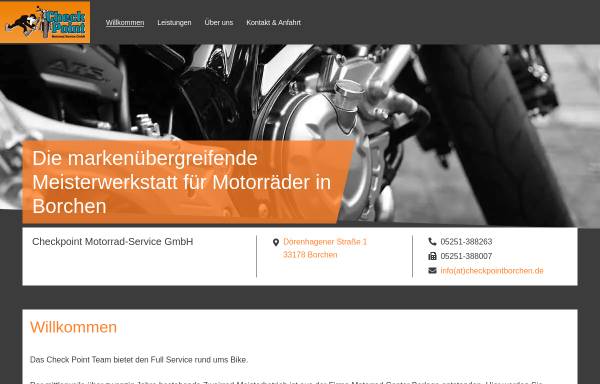 Vorschau von www.checkpointborchen.de, Check Point Motorrad Service GmbH
