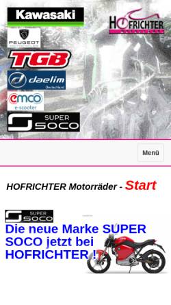 Vorschau der mobilen Webseite www.hofrichter-motorraeder.de, Motorräder Hofrichter