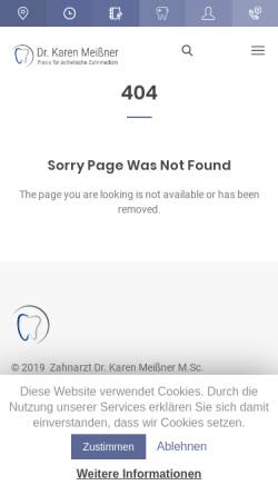 Vorschau der mobilen Webseite www.dr-karen-meissner.de, Dr. Karen Meißner Zahnärztin, Oralchirurgin