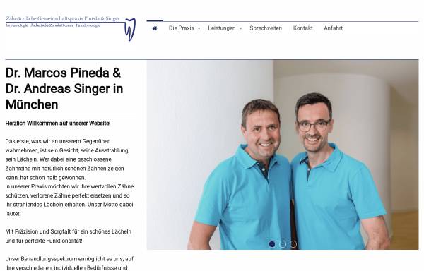 Vorschau von www.drpineda-drsinger.de, Dr. Marcos Pineda & Dr. Andreas Singer Zahnärzte