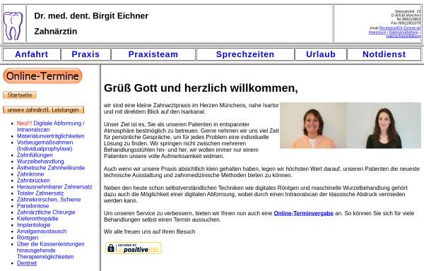 Vorschau von www.dr-eichner.de, Dr. med. dent. Birgit Eichner Zahnärztin