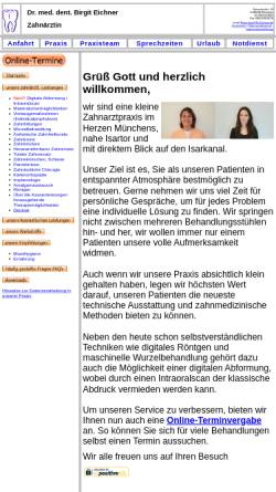 Vorschau der mobilen Webseite www.dr-eichner.de, Dr. med. dent. Birgit Eichner Zahnärztin