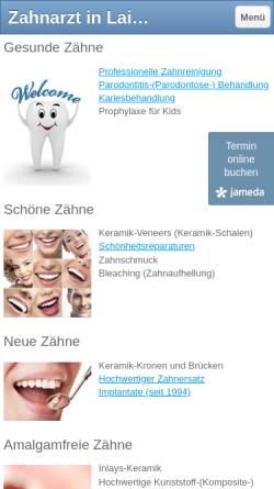 Vorschau der mobilen Webseite www.zahnarzt-muenchen-tatzel.de, Walter Tatzel Zahnarzt