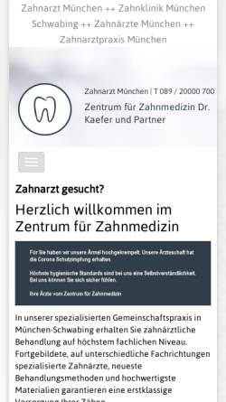 Vorschau der mobilen Webseite zahnarzt-in-muenchen.eu, Zentrum für Zahnmedizin München