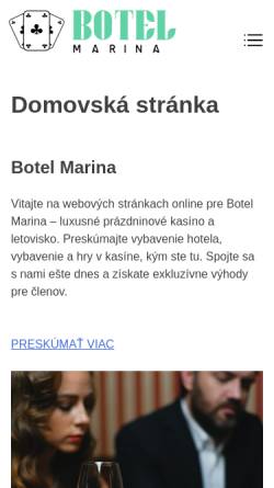 Vorschau der mobilen Webseite botelmarina.sk, Botel Marina