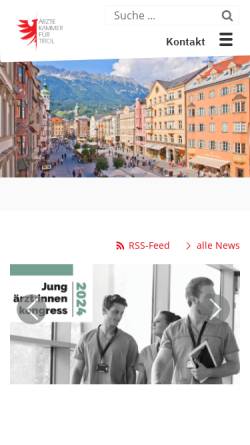 Vorschau der mobilen Webseite www.aektirol.at, Ärztekammer für Tirol