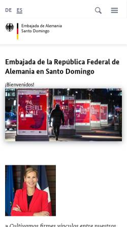 Vorschau der mobilen Webseite www.santo-domingo.diplo.de, Deutsche Botschaft Santo Domingo