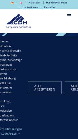 Vorschau der mobilen Webseite cdh.de, Verband Handelsvertreter Vertrieb Deutschland (CDH)