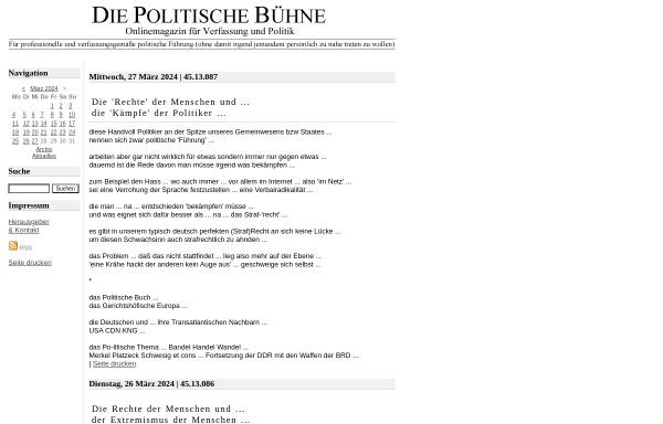 Vorschau von www.die-politische-buehne.de, Die Politische Bühne