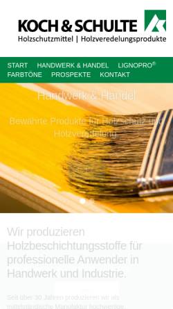 Vorschau der mobilen Webseite www.kochundschulte.de, Koch & Schulte GmbH & Co. KG