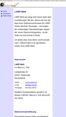 Vorschau der mobilen Webseite www.larp-welt.de, LARP-Welt