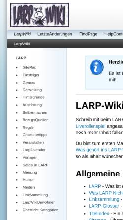 Vorschau der mobilen Webseite www.larpwiki.de, LarpWiki