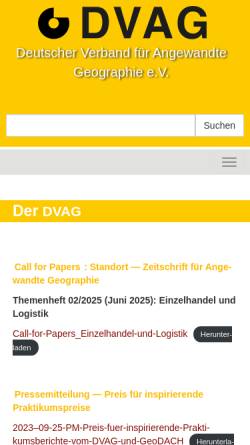 Vorschau der mobilen Webseite www.geographie-dvag.de, Standort - Zeitschrift für Angewandte Geographie
