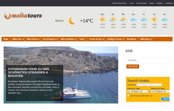 Vorschau von www.malta-tours.de, Malta-Tours.de