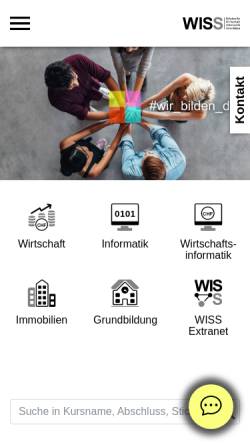 Vorschau der mobilen Webseite www.wiss.ch, Stiftung Wirtschaftsinformatikschule Schweiz WISS