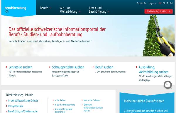 Vorschau von www.berufsberatung.ch, Schweizerische Berufsberatung