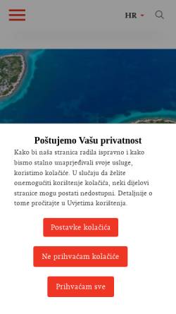 Vorschau der mobilen Webseite www.croatia.hr, Kroatische Zentrale für Tourismus