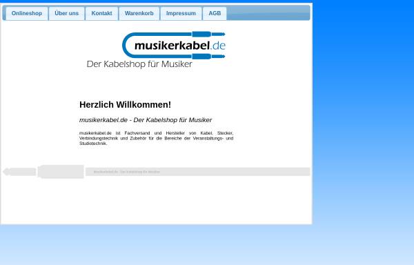 Vorschau von www.musikerkabel.de, Musikerkabel.de - Der Kabelshop für Musiker, Inhaber Dennis Mrowczynski