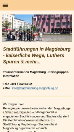 Vorschau der mobilen Webseite www.stadtfuehrung-magdeburg.de, Touralis Stadtführung Magdeburg