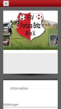 Vorschau der mobilen Webseite www.fortuna-britz.de, FSV Fortuna Britz 90 e.V.