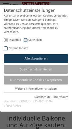 Vorschau der mobilen Webseite www.balkonbauer.de, Spittelmeister GmbH & Co. KG